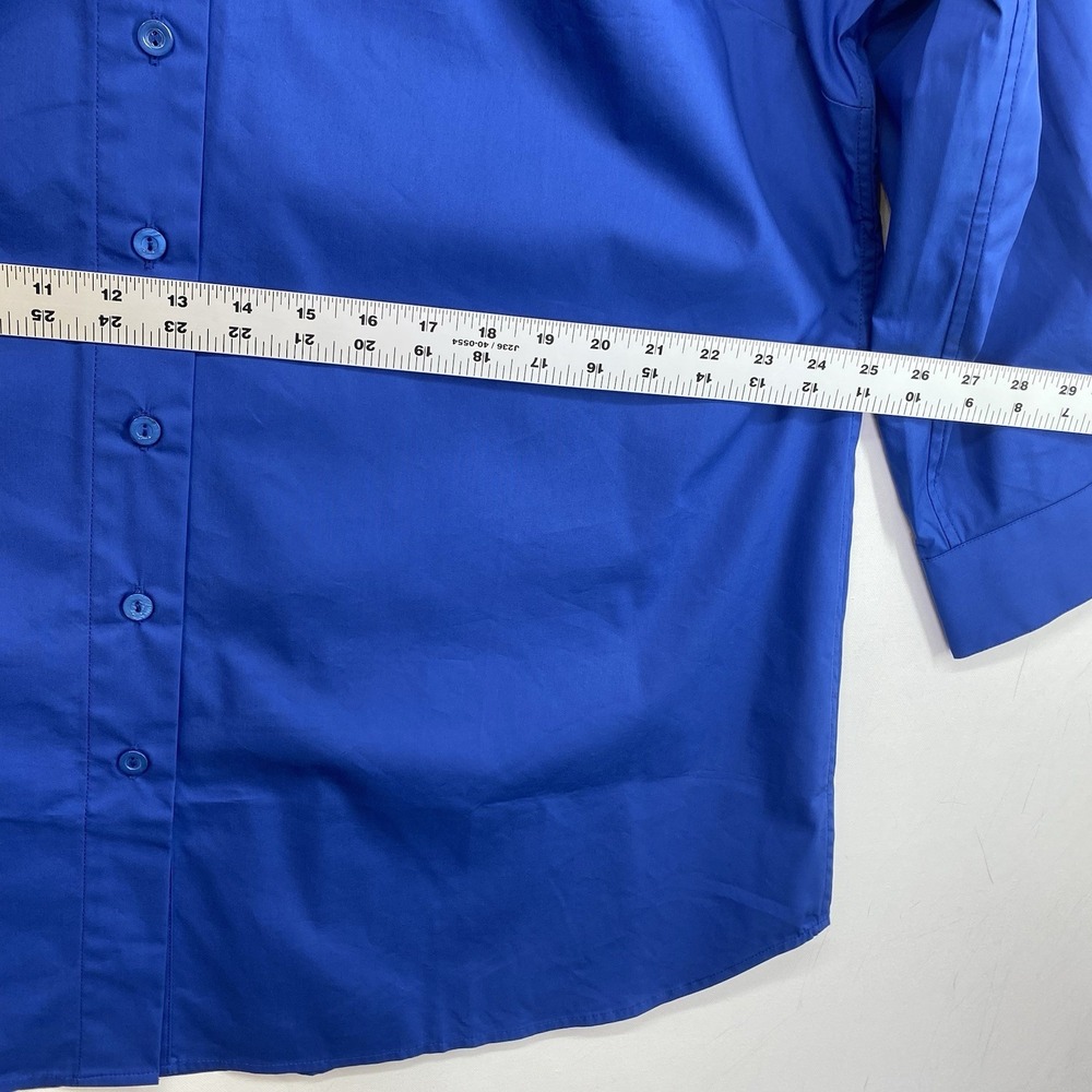 Soft Surroundings Tunic Shirt 2X Royal Blue Cold Shoulder Long Sleeve Cotton - Picture 7 of 8